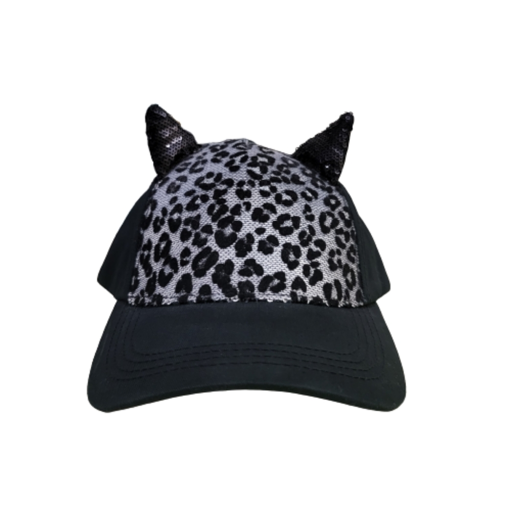 Sequin Leopard Cap